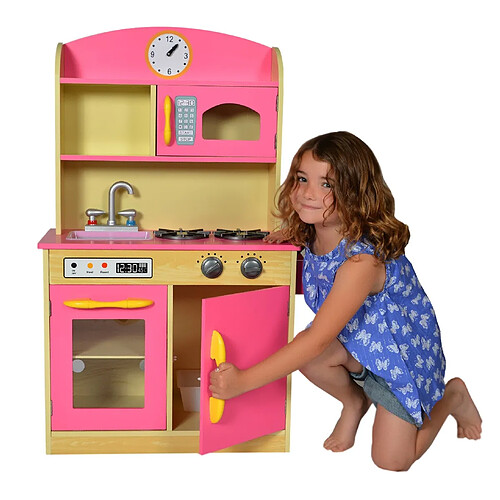 Teamson Kids Teamson jeu de cuisine enfant en bois dinette rose fille garçon TD-11412P