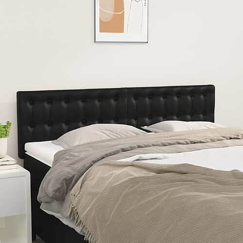 vidaXL Têtes de lit 2 pcs Noir 72x5x78/88 cm Similicuir