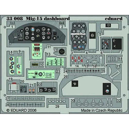 Mig-15 dashboard - 1:32e - Eduard Accessories