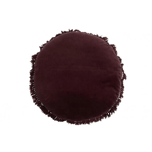 Dansmamaison Coussin Rond Velours Coton/Lin Mauve