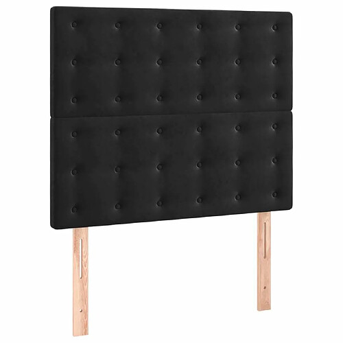 Maison Chic Lot de 2 Têtes de lit design pour chambre - Décoration de lit Noir 100x5x78/88 cm Velours -MN46238