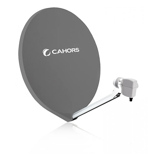 CAHORS Parabole satellite fibre composite gris anthracite SMC 80cm + LNB single