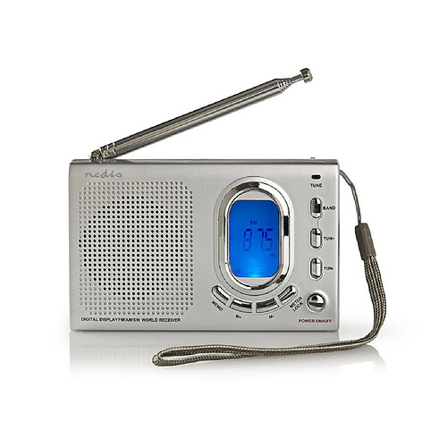 NEDIS Radio FM | 1,5 W | Récepteur International | Alarme | Gris