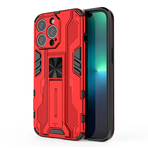 Coque en TPU antichoc avec béquille rouge pour votre Apple iPhone 13 Pro 6.1 pouces