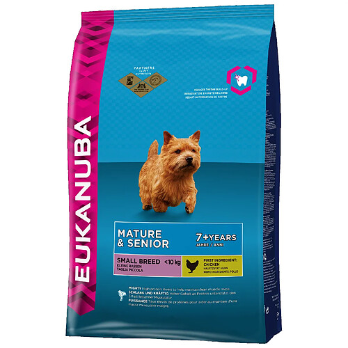 EUKANUBA Croquettes au poulet - Petite race - 3kg - Pour chien mature senior