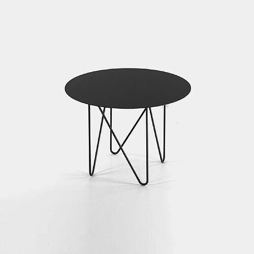 Inside 75 Table basse ronde SHAPE acier coloris noir