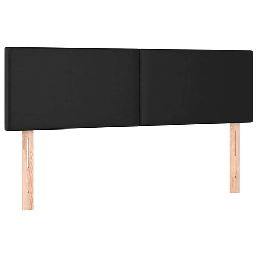 Maison Chic Lot de 2 Têtes de lit design pour chambre - Décoration de lit Noir 72x5x78/88 cm Similicuir -MN17562