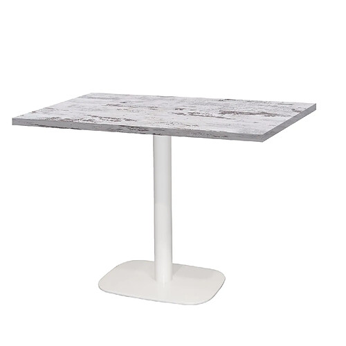 Restootab Table 120x70cm - modèle Round pied blanc chêne islande