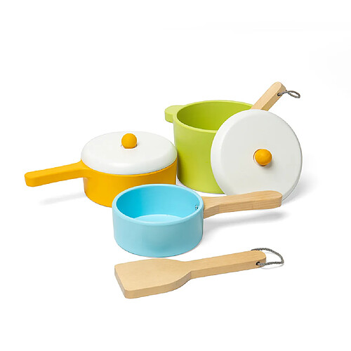 Bigjigs Toys Ensemble de casseroles et poêles en bois