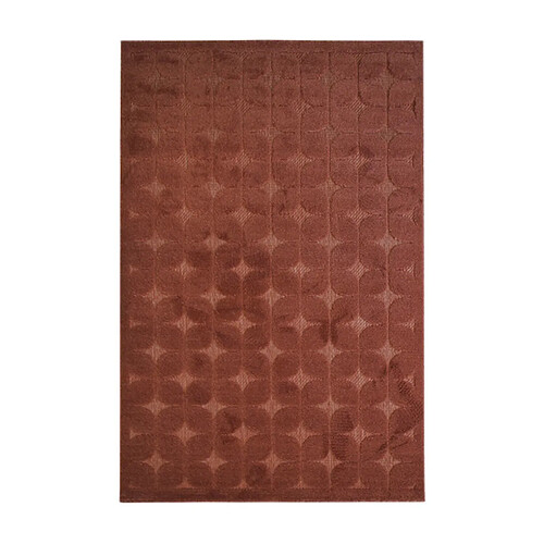 Thedecofactory NEW AGE FIFTIES - Tapis extérieur et intérieur motif fifties en relief terra cotta 160x220