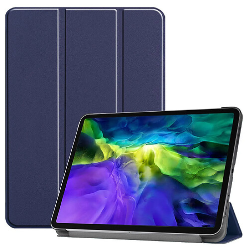 Xeptio Etui Apple iPad Pro 12.9 Pouces 2022 / iPad Pro 12,9 2021 / iPad Pro 12,9 2020 6e/5e/4eme generation smartcover bleu - Housse protection bleue