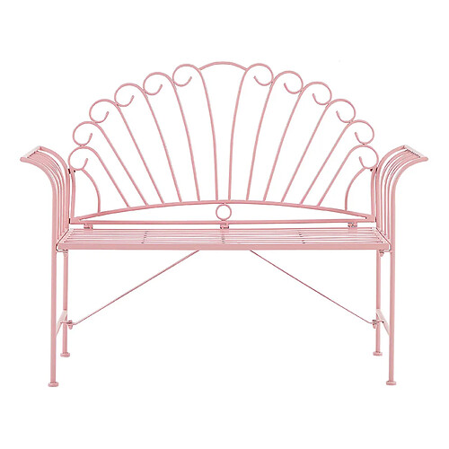 Beliani Banc de jardin CAVINIA 125 cm Métal Rose