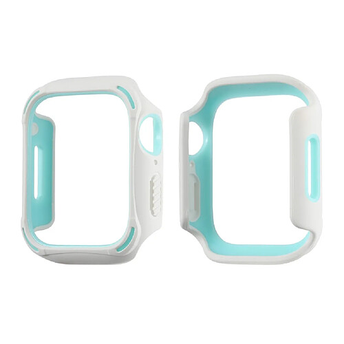 Coque en TPU bicolore, anti-rayures, blanc/bleu pour votre Apple Watch Series 7 41mm