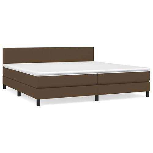 Maison Chic Lit adulte- Lit + matelas,Sommier à lattes de lit avec matelas Marron foncé 200x200 cm -GKD67954