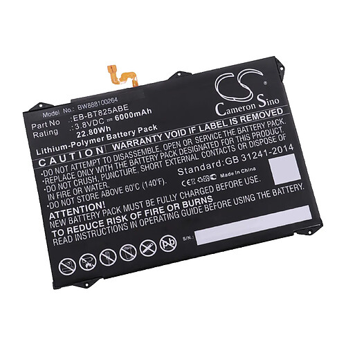 vhbw Li-Polymère batterie 6000mAh (3.8V) pour tablette tablet Samsung Galaxy Tab S3 9.7, S3 9.7 XLTE, SM-T820, SM-T825, SM-T825C, SM-T825N0