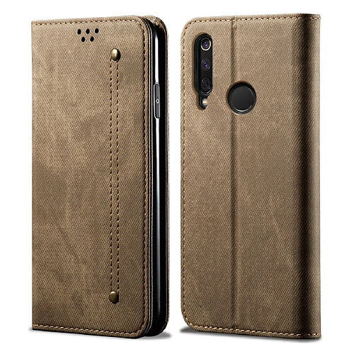 Wewoo Housse Coque Pour Huawei Honor 10i / 20i / 20 Lite Denim Texture Style décontracté Étui en cuir à rabat horizontal avec support et fentes cartes et portefeuille kaki