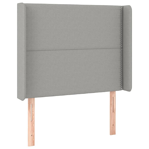 Maison Chic Tête de lit moderne avec oreilles pour chambre - Décoration de lit Gris clair 83x16x118/128 cm Tissu -MN54166