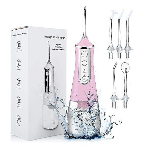 Universal Irrigateur oral portable USB Jet de 350 ml du réservoir d'eau étanche Nettoyer de dents | Irrigators oraux (rose)