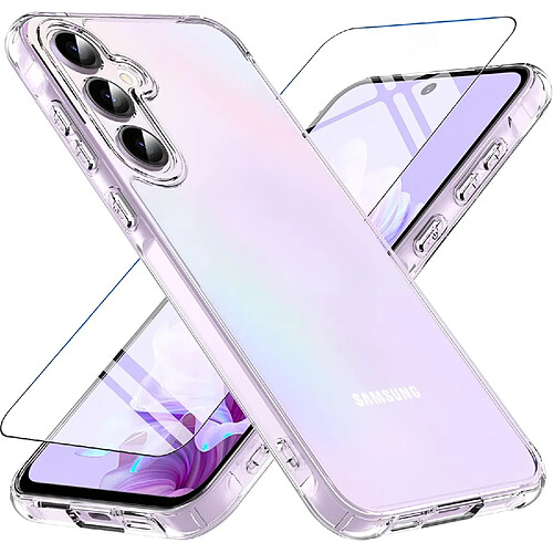 Coque Silicone Transparente + Verre Trempe Pour Samsung Galaxy A55 5G Little Boutik©