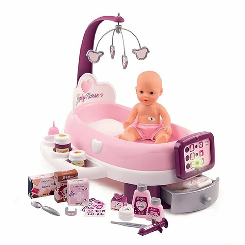 Ludendo Smoby Nursery Electronique Baby Nurse + Poupon + 24 Accessoires