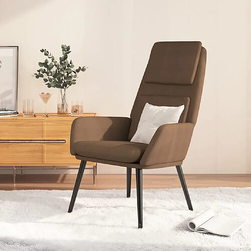 vidaXL Chaise de relaxation Marron Tissu