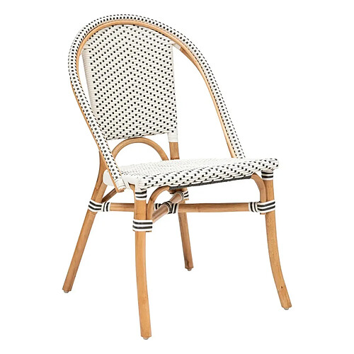 Pegane Chaise en bois de rotin coloris Blanc - longueur 48 x Profondeur 56 x Hauteur 84 cm