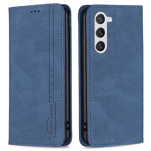 Etui en PU BINFEN COLOR Fonction de blocage RFID, fermeture automatique magnétique, anti-rayures avec support pour votre Samsung Galaxy S23 - bleu