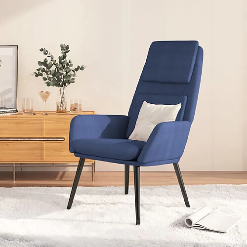 vidaXL Chaise de relaxation Bleu Tissu