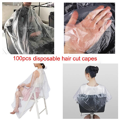 100 Pièces Cape de Cheveux Jetable Cape de Coiffure Imperméable pour Salon Coiffure Bavoir