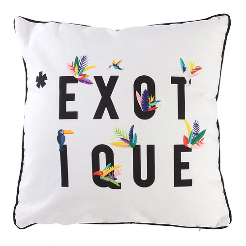 The Home Deco Factory Coussin Exotic - L. 40 x l. 40 cm - Blanc exotique