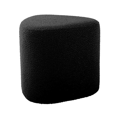 LEITMOTIV Pouf en tissu bouclette Ada Organic noir.