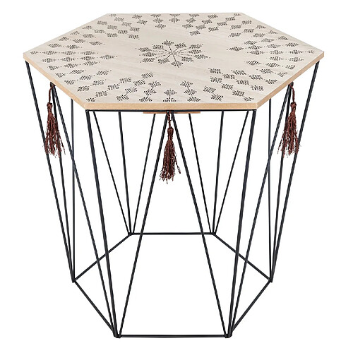 Atmosphera, Createur D'Interieur Table à café ethnique Kumi - H. 40 cm - Noir