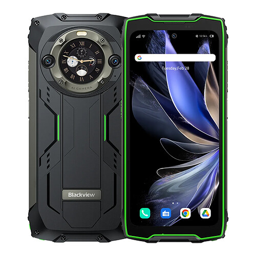 BLACKVIEW BV9300 PRO Vert Smartphone - 6.7" 8Go(+8Go) 256Go dual SIM 4G Android 13 (524g)