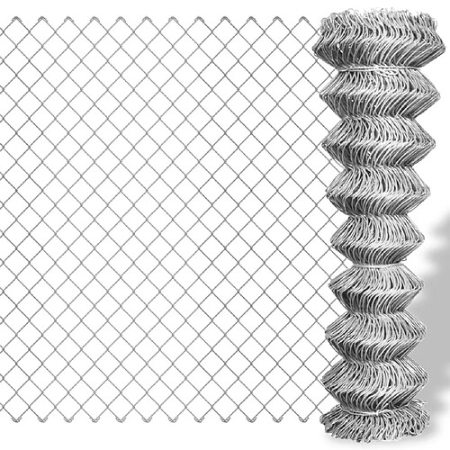 vidaXL Clôture à mailles losangées Acier galvanisé 25x0,8 m Argenté