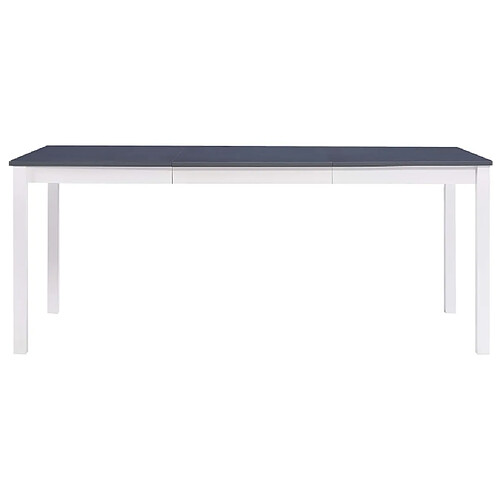 Maison Chic Table de salle à manger,Table à dîner Blanc et gris 180 x 90 x 73 cm Pin -GKD30208