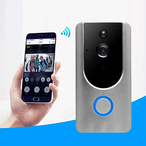 Wewoo Interphone vidéo Caméra de sécurité Home HD 720P Intercom de sonnette Smart WiFi, carte de soutien TF & vision nocturne & application de détection PIR pour IOS & Android gris