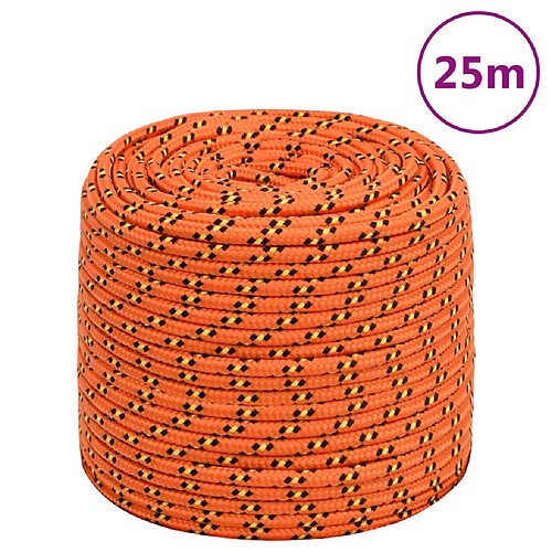 vidaXL Corde de bateau Orange 6 mm 25 m Polypropylène