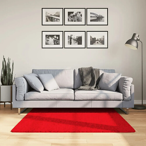 vidaXL Tapis OVIEDO à poils courts rouge 120x120 cm