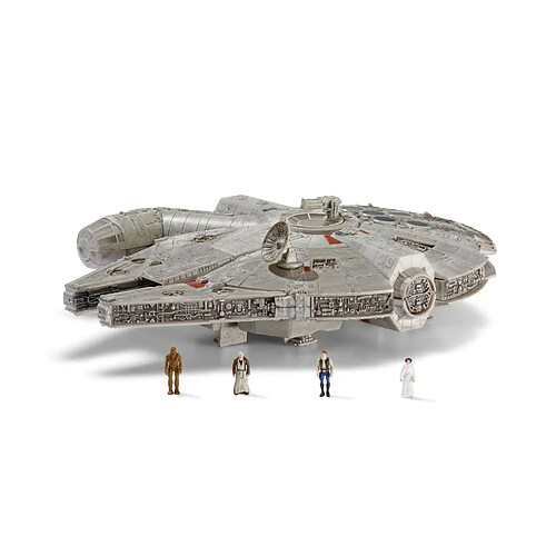 Jazwares Star Wars Micro Galaxy Squadron feature - Véhicule avec figurines Millennium Falcon 22 cm