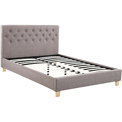 Habitat Et Jardin Lit double Emmy - 140 x 190 cm - Taupe