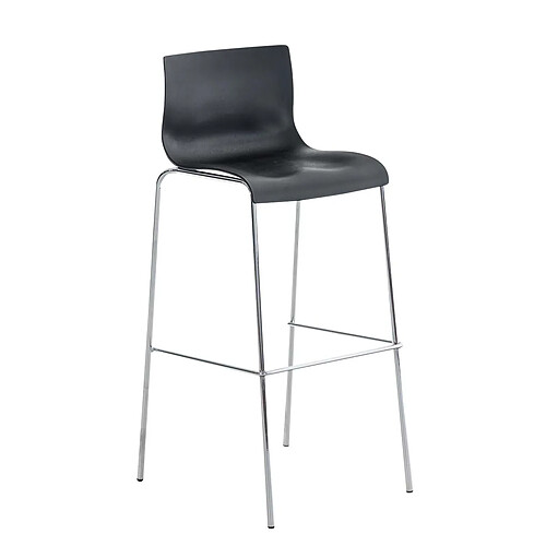 Non Tabouret de bar Hoover chromé structure 4 pieds