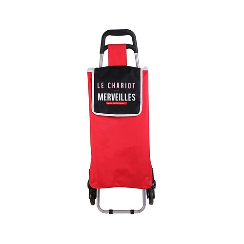 Entre Temps Chariot shopping en polyester 6 roues rouge.