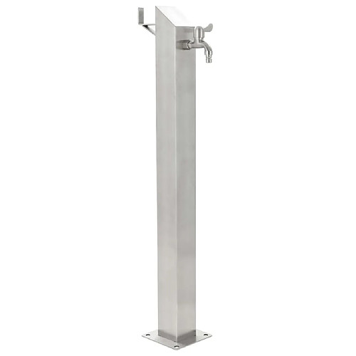 vidaXL Colonne à eau de jardin carrée Acier inoxydable 95 cm