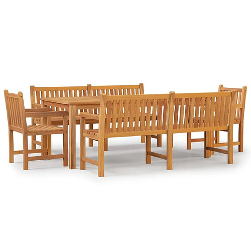 Maison Chic Ensemble de salle à manger de jardin 5 pcs,Table et chaises d'extérieur Bois de teck massif -GKD174984