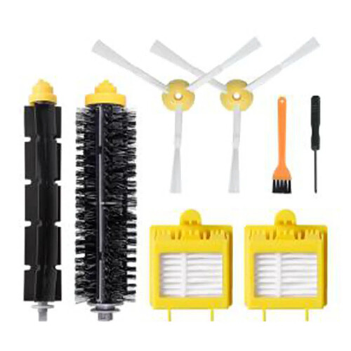 Ensemble de 1pc brosses à rouleaux, 2pcs brosses latérales, 2pcs filtres, 1pc pinceau jaune, 1pc tournevis Pour iRobot Roomba série 700 760770772774775780790