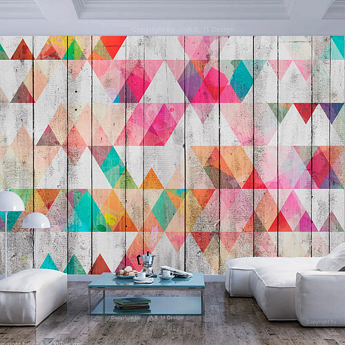 Artgeist Papier peint - Rainbow Triangles [150x105]