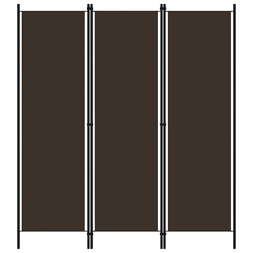 vidaXL Cloison de séparation 3 panneaux Marron 150x180 cm