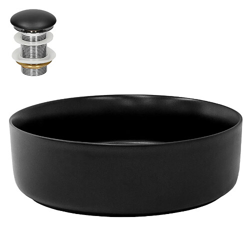 ML DESIGN MODERN LIVING Lavabo 355x120 mm céramique noir Rond