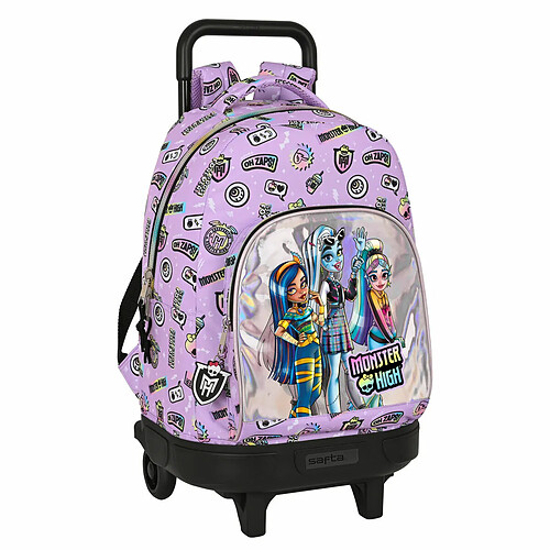 Cartable à roulettes Monster High Best boos Lila 33 X 45 X 22 cm