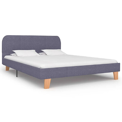 vidaXL Cadre de lit sans matelas gris clair tissu 140x200 cm